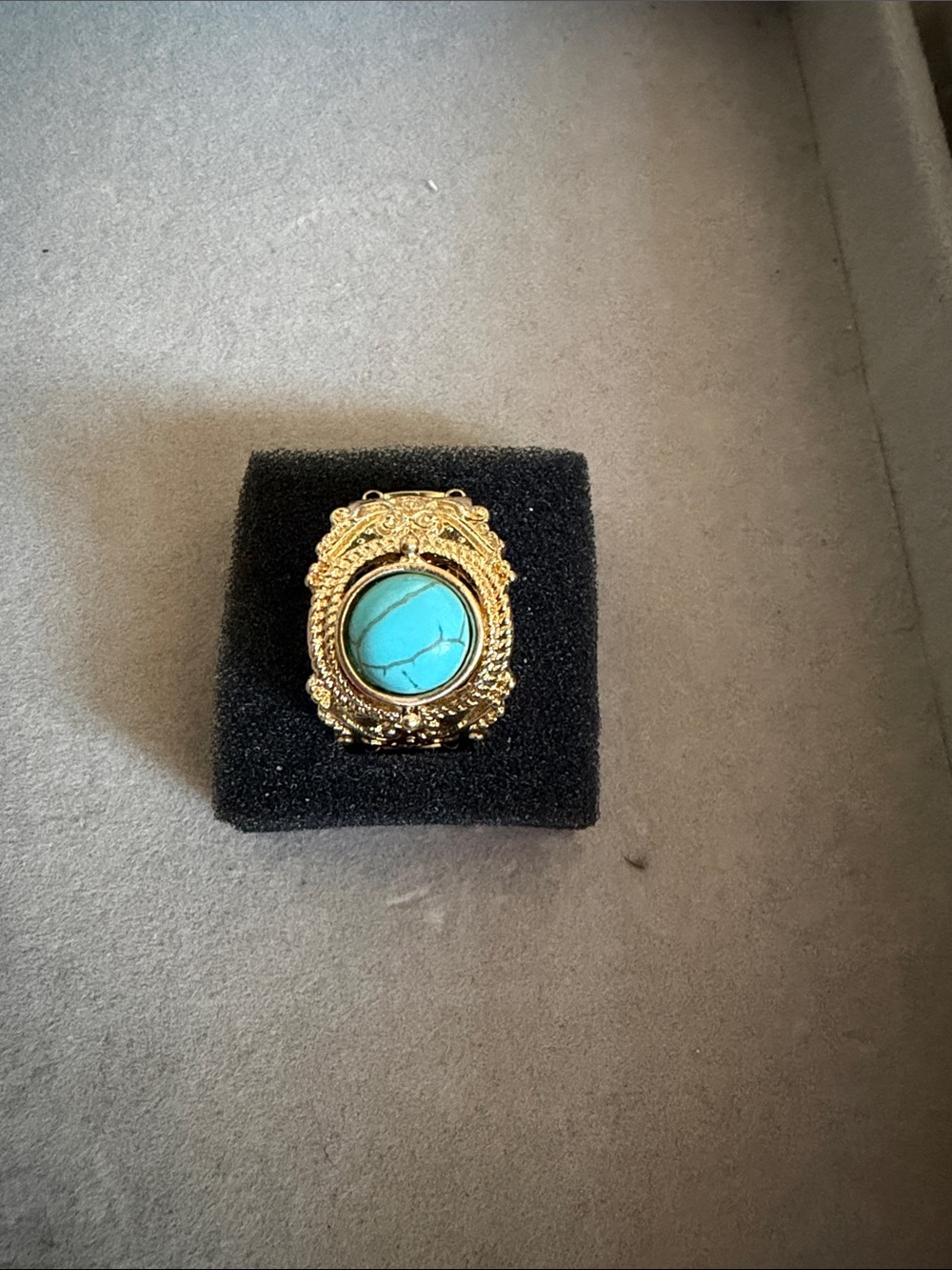 paparazzi Gold-Tone Brooch with Turquoise Center